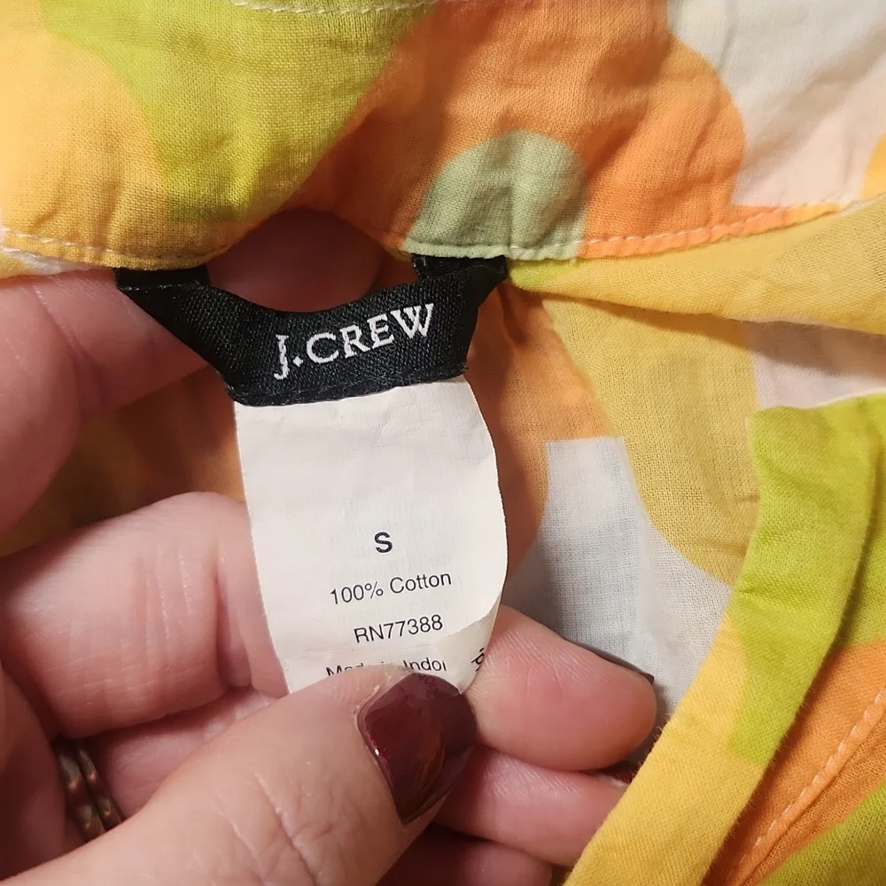 J. Crew Yellow and Orange Retro Top, Size Small - Picture 5 of 9